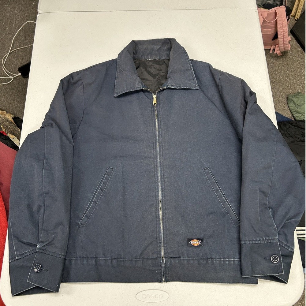 Dickies Eisenhower Jacket Mens Medium Navy Blue Quilted Lined TJ15DN Workwear